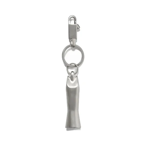 Rick Owens Temple Sister Keychain In Palladium Palladium Tone Brass