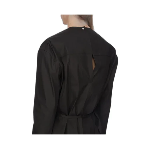 Rick Owens Temple Ls Flightsuit In Black Heavy Poplin