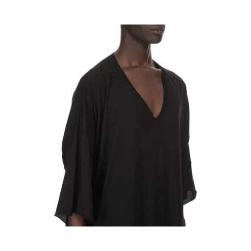 Rick Owens Temple V Tommy T In Black Cotton Gauze Jersey
