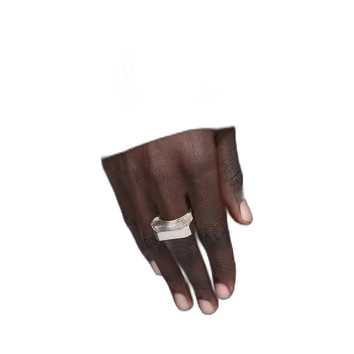 Rick Owens Double Crystal Ring In Palladio Brass And Hematite Stone