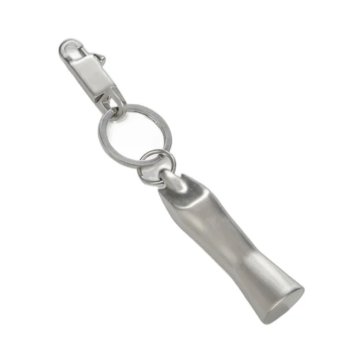 Rick Owens Temple Sister Keychain In Palladium Palladium Tone Brass