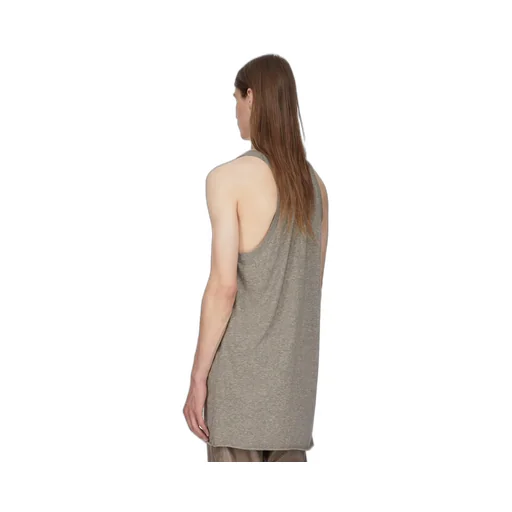 Rick Owens Temple Open Pony Tank In Grey Melange Grey Melange Jersey