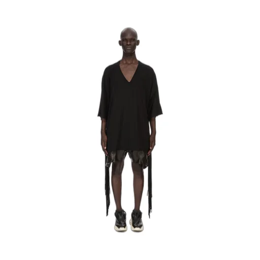 Rick Owens Temple V Tommy T In Black Cotton Gauze Jersey