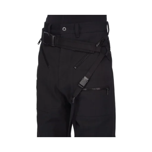 Rick Owens Concordians Bonotto Capsule Double Wrap Vicious Belt In Black Cotton Webbing.