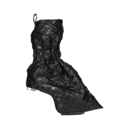 Rick Owens Temple Pull On Cuffed Taquito In Black/Clear Glossy Pirarucu
