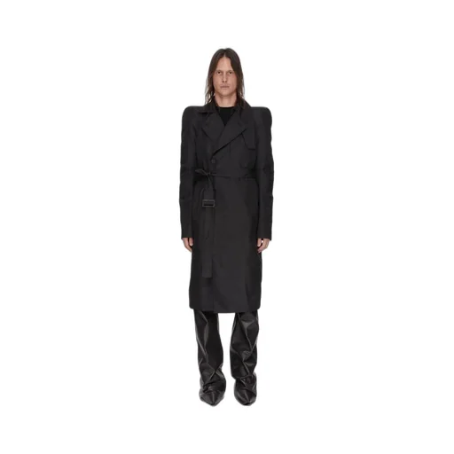 Rick Owens Temple Temple Trench In Black Nylon Canvas