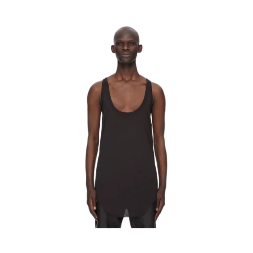 Rick Owens Concordians Runway Pony Tank In Black Silk Wool Jersey