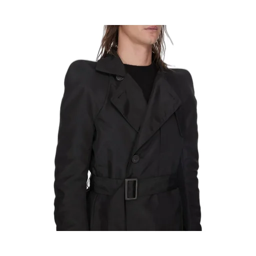 Rick Owens Temple Temple Trench In Black Nylon Canvas