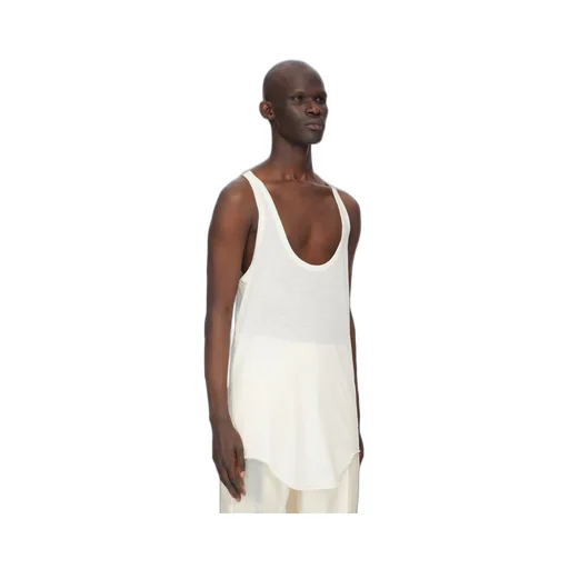 Rick Owens Concordians Runway Pony Tank In Natural Silk Wool Jersey