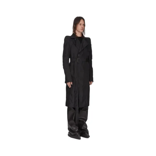 Rick Owens Temple Temple Trench In Black Nylon Canvas