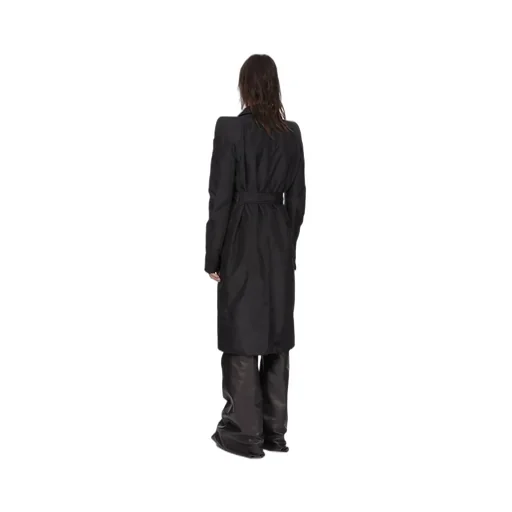 Rick Owens Temple Temple Trench In Black Nylon Canvas