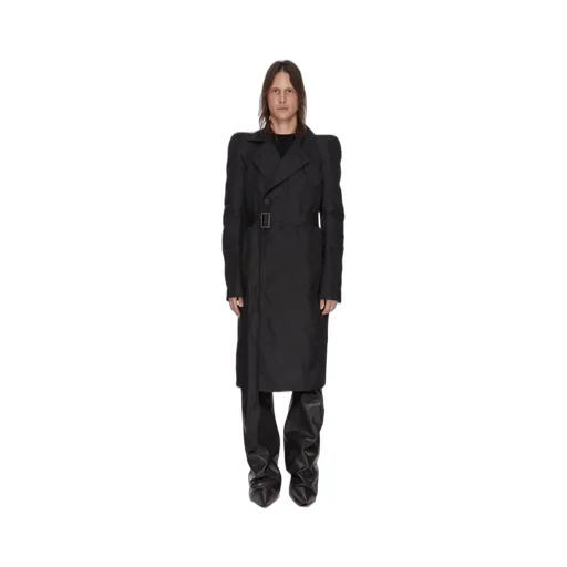 Rick Owens Temple Temple Trench In Black Nylon Canvas