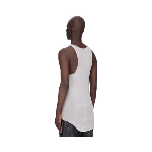 Rick Owens Concordians Runway Pony Tank Slim In Pearl Mini Rib Jersey