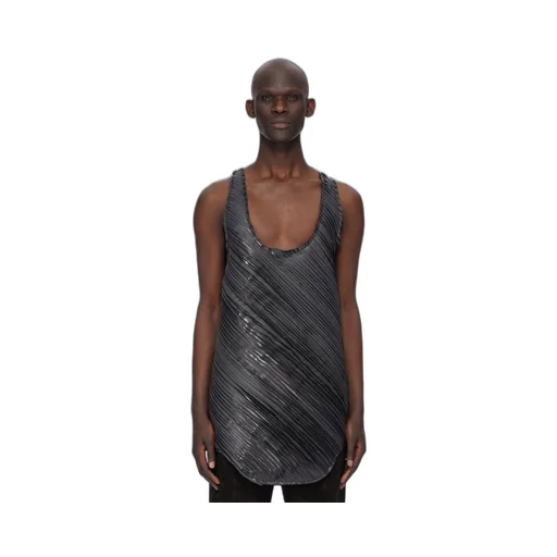Rick Owens Concordians Runway Pony Tank In Black Latex