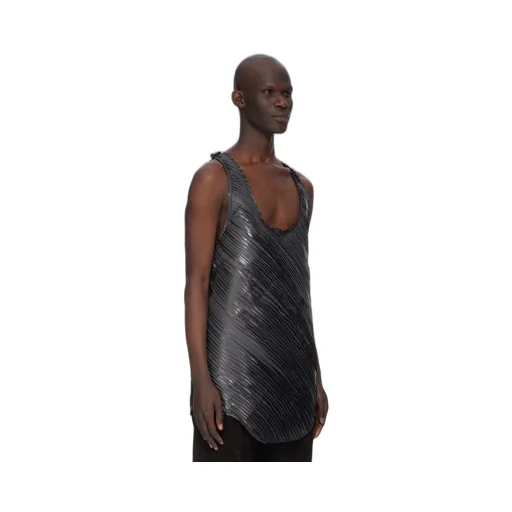 Rick Owens Concordians Runway Pony Tank In Black Latex