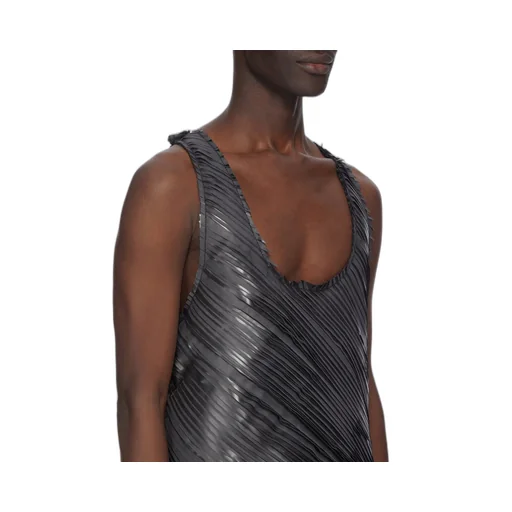 Rick Owens Concordians Runway Pony Tank In Black Latex