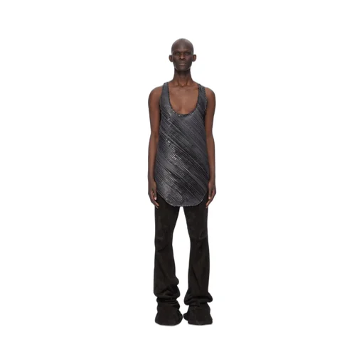 Rick Owens Concordians Runway Pony Tank In Black Latex