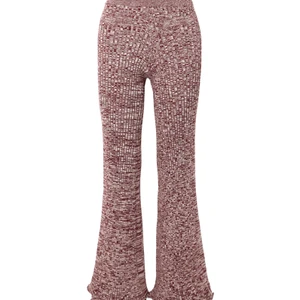Ribbed Knit Flared Pants