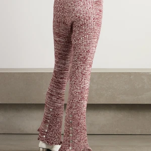 Ribbed Knit Flared Pants