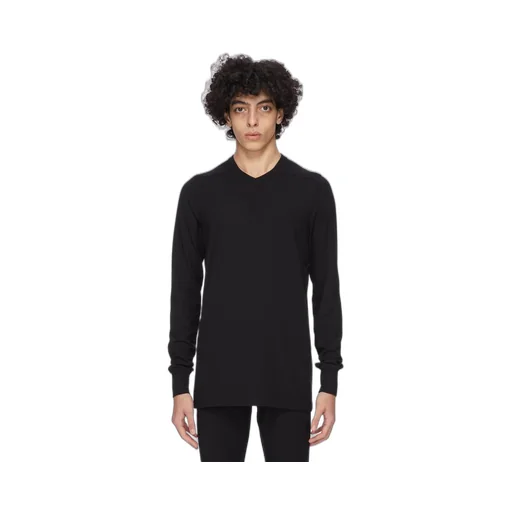 Rick Owens Concordians Runway Thermal Top In Black Thermal Jersey