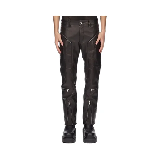 Rick Owens Concordians Runway Headon Jeans In Black Hybrid Horse Leather