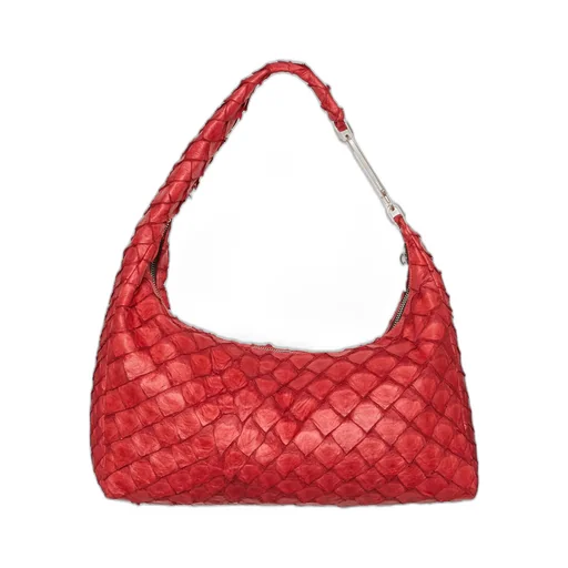 Rick Owens Concordians Runway Cropped Gemini Bag In Carnelian Waxy Pirarucu