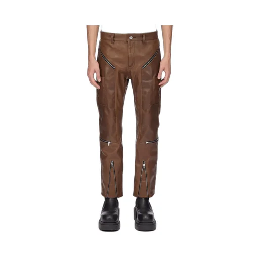 Rick Owens Concordians Runway Headon Jeans In Brown Hybrid Horse Leather