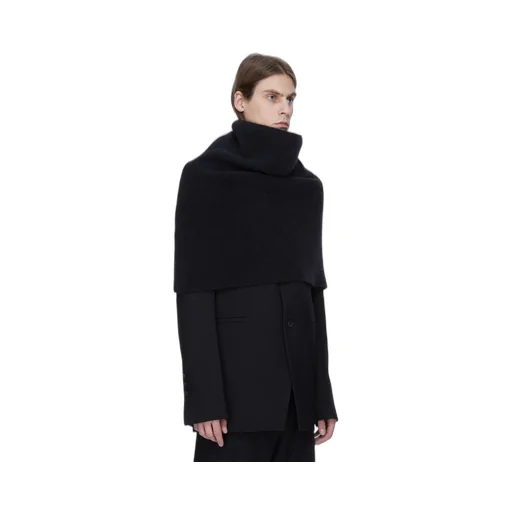 Rick Owens Concordians Runway Cowl In Black Alpaca Knit