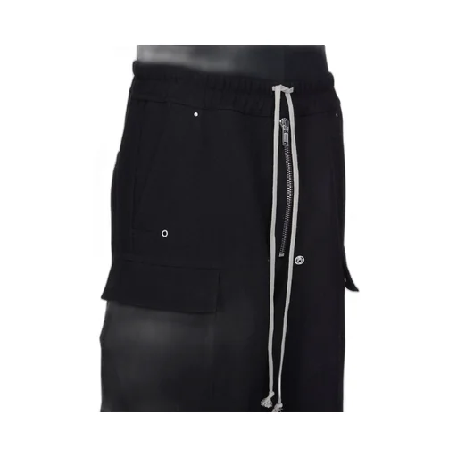Rick Owens Concordians Runway Cargobelas In Black Wool Drill