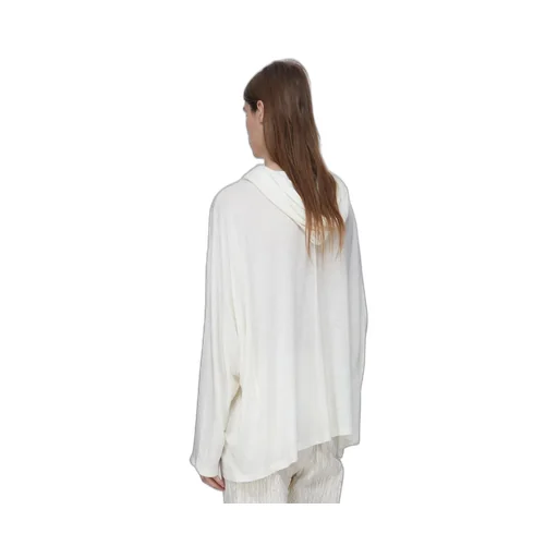 Rick Owens Concordians Runway Hooded Tunic In Natural Silk Wool Jersey