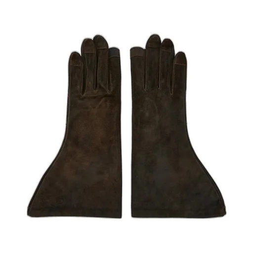 Rick Owens Concordians Runway Gleam Gloves In Washed Indigo Indigo Suede