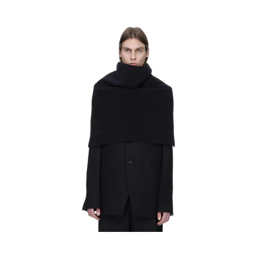 Rick Owens Concordians Runway Cowl In Black Alpaca Knit