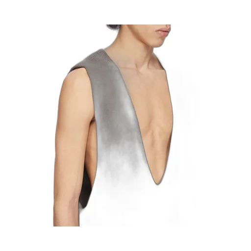 Rick Owens Concordians Runway V Tank In Darkdust Wool