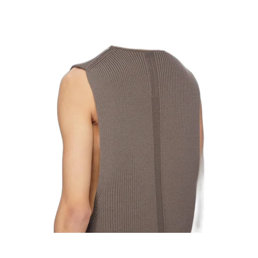 Rick Owens Concordians Runway V Tank In Darkdust Wool