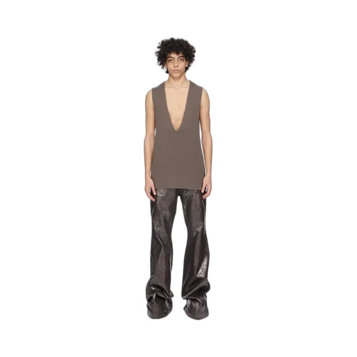 Rick Owens Concordians Runway V Tank In Darkdust Wool