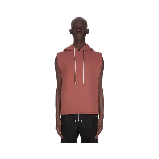 Rick Owens Concordians Runway Hooded Tunic In Rosewood Compact Terry Jersey