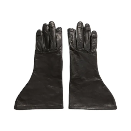Rick Owens Concordians Runway Gleam Gloves In Black Veg Nappa Lamb