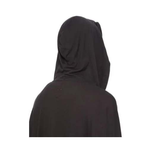 Rick Owens Concordians Runway Hooded Tunic In Black Silk Wool Jersey