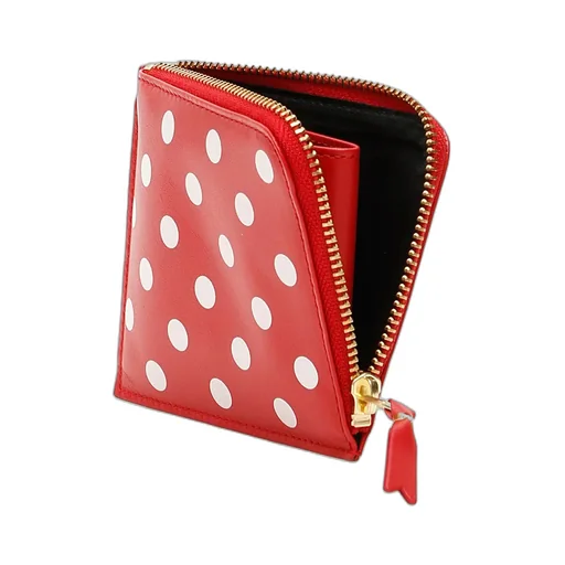 Leather Polkadot Wallet With Zipper