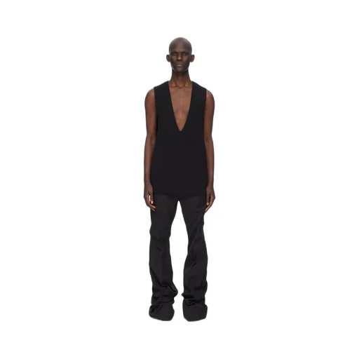 Rick Owens Concordians Runway V Tank In Black Wool
