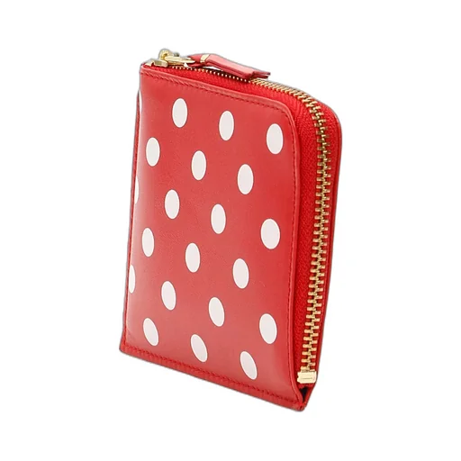 Leather Polkadot Wallet With Zipper
