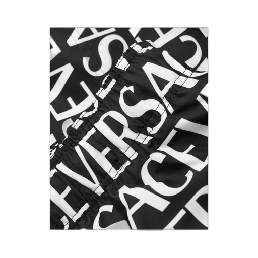 Versace Logo Printed Drawstring Swim Shorts