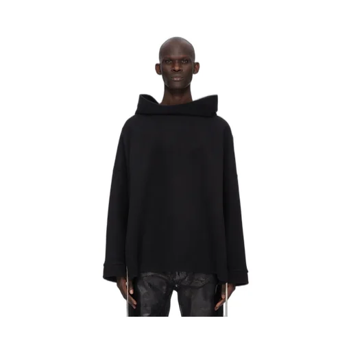 Rick Owens Concordians Runway Hooded Tunic In Black Vicuna