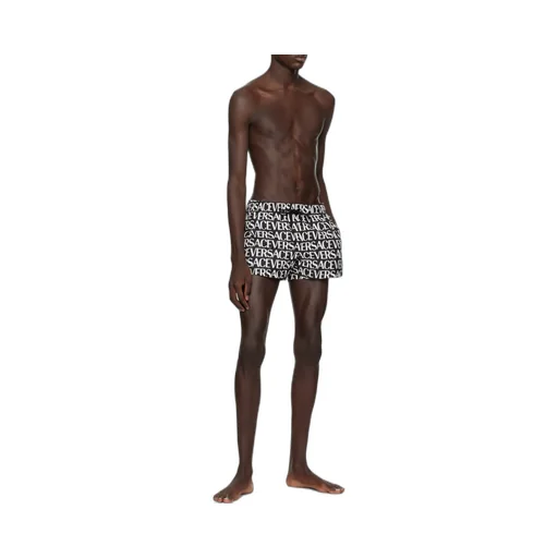 Versace Logo Printed Drawstring Swim Shorts