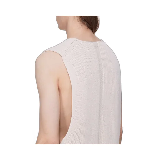 Rick Owens Concordians Runway V Tank In Natural Wool