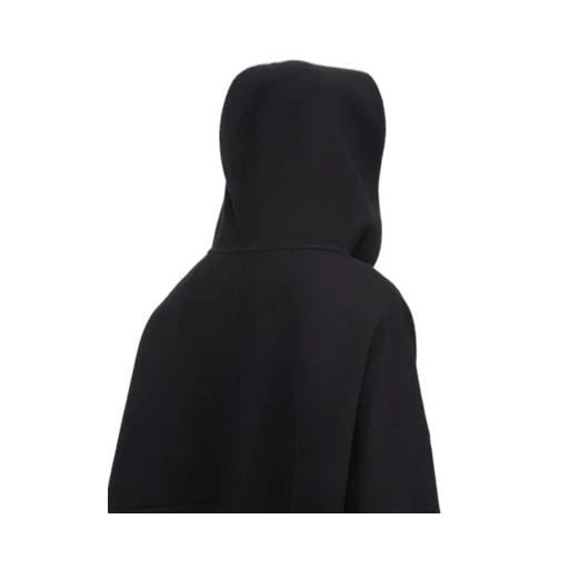 Rick Owens Concordians Runway Hooded Tunic In Black Vicuna