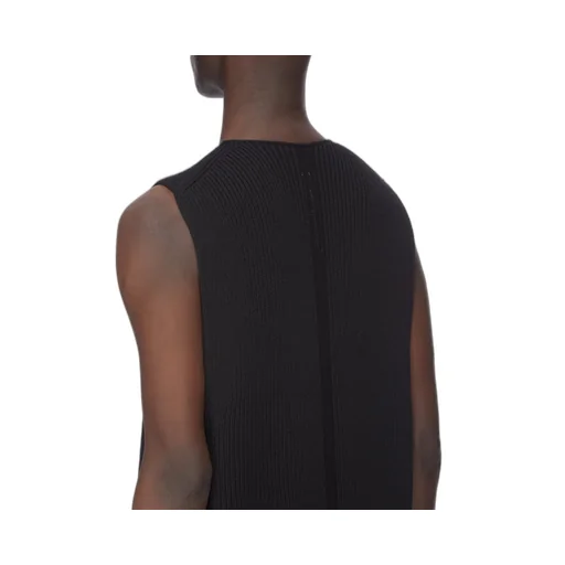Rick Owens Concordians Runway V Tank In Black Wool