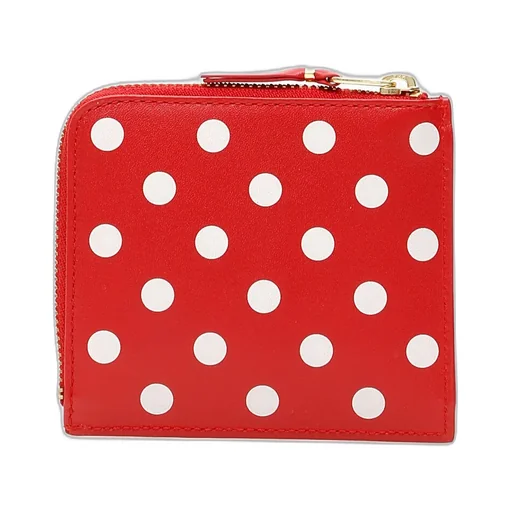 Leather Polkadot Wallet With Zipper