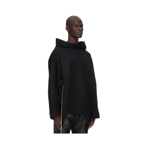 Rick Owens Concordians Runway Hooded Tunic In Black Vicuna