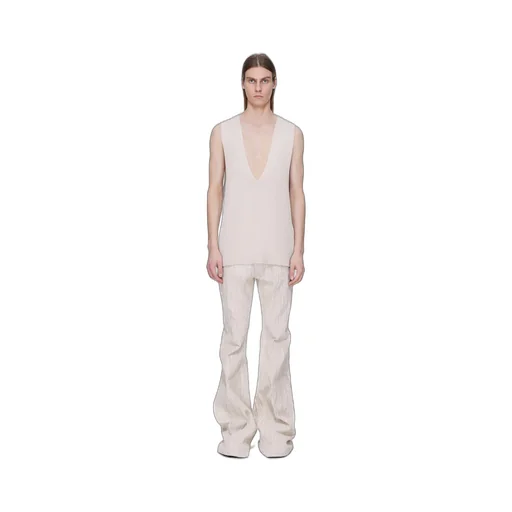 Rick Owens Concordians Runway V Tank In Natural Wool